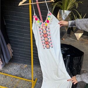 Embroidered White Maxi Dress